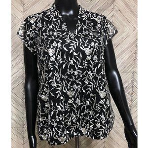 NWT liz claiborne M career floral vine embroidered